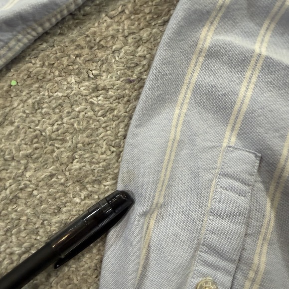 AYR Button Down Shirt Mens M Blue Stripe Oxford Cotton Oversized Pocket Casual - Picture 8 of 11